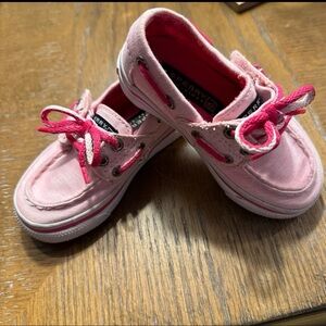 Sperry Topsiders Bahama Jr. Pink HeatherCanvas hand sewn mix Sz.5   LNC  $40